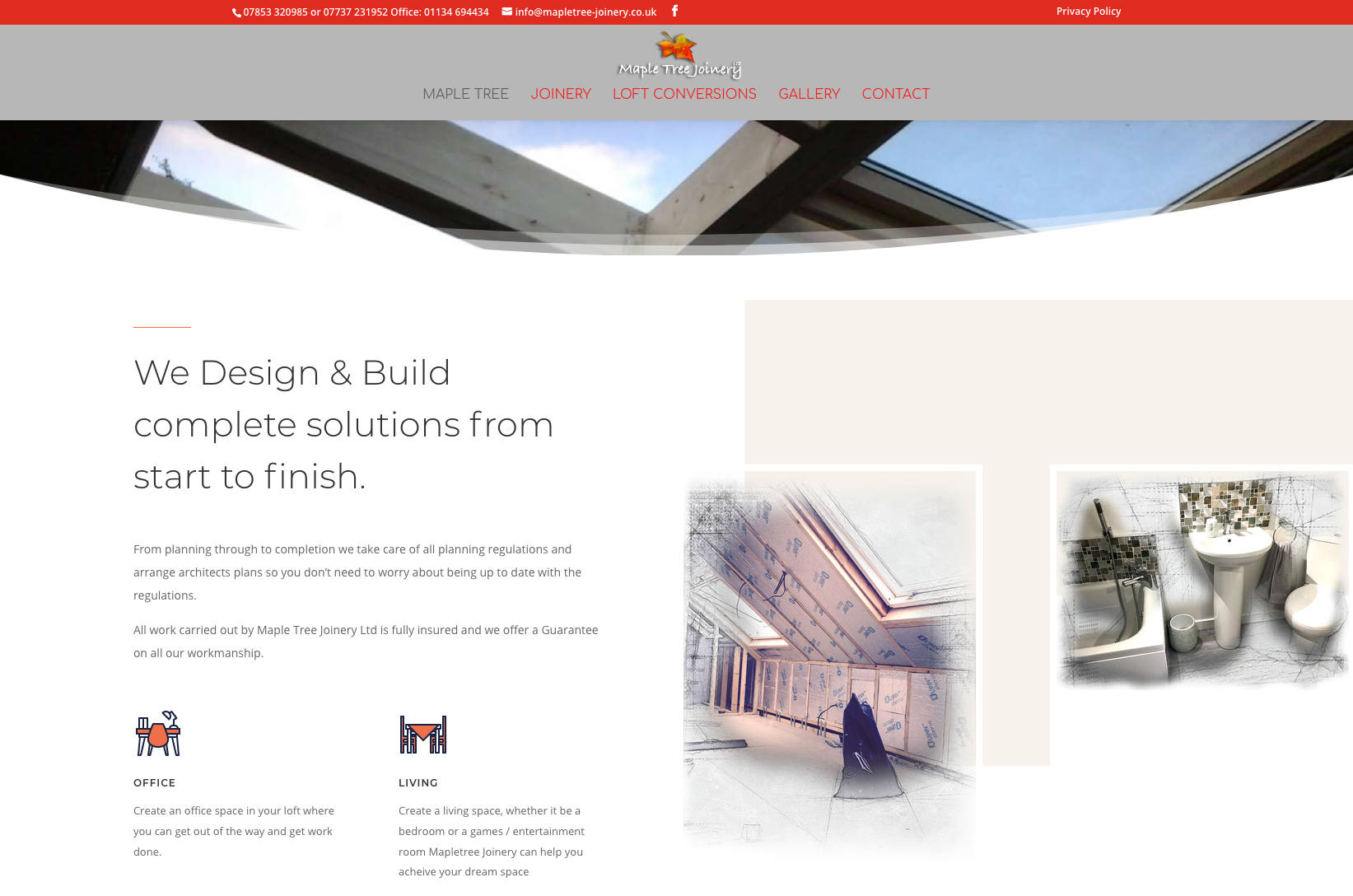 Small business website design for Maple Tree Joinery